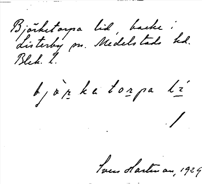 Bild på arkivkortet för arkivposten Björketorpa lid