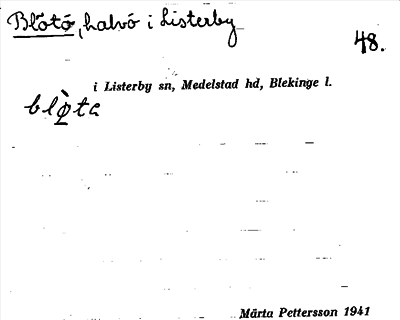 Bild på arkivkortet för arkivposten Blötö