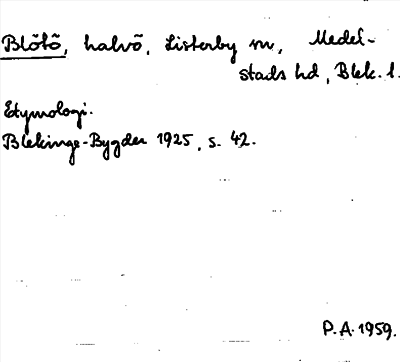 Bild på arkivkortet för arkivposten Blötö