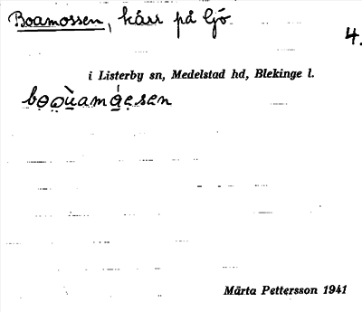 Bild på arkivkortet för arkivposten Boamossen