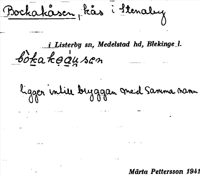 Bild på arkivkortet för arkivposten Bockakåsen