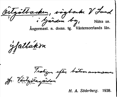 Bild på arkivkortet för arkivposten Östgötbacken