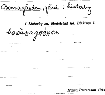 Bild på arkivkortet för arkivposten Bonnagården