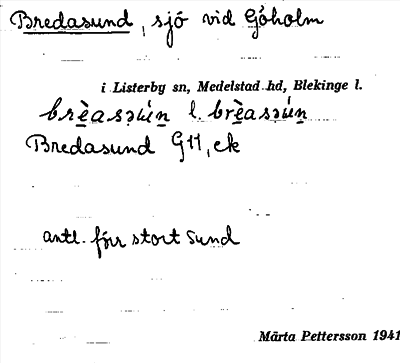 Bild på arkivkortet för arkivposten Bredasund