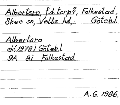 Bild på arkivkortet för arkivposten Albertsro