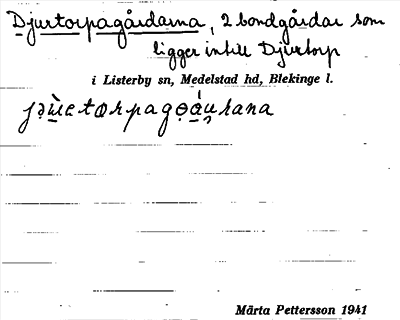 Bild på arkivkortet för arkivposten Djurtorpagårdarna