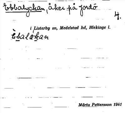 Bild på arkivkortet för arkivposten Ebbalyckan