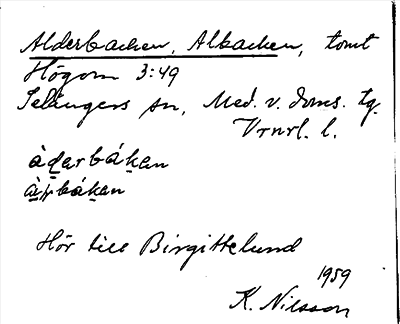 Bild på arkivkortet för arkivposten Alderbacken, Albacken