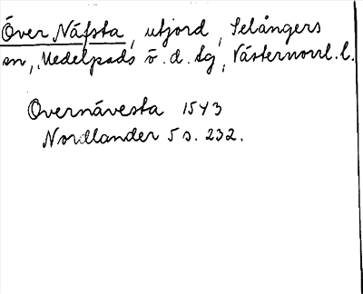 Bild på arkivkortet för arkivposten Över Näfsta