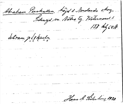Bild på arkivkortet för arkivposten Abraham Perskullen