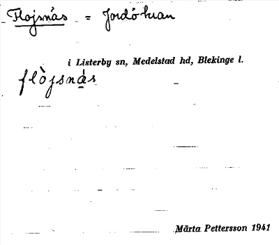 Bild på arkivkortet för arkivposten Flojsnäs