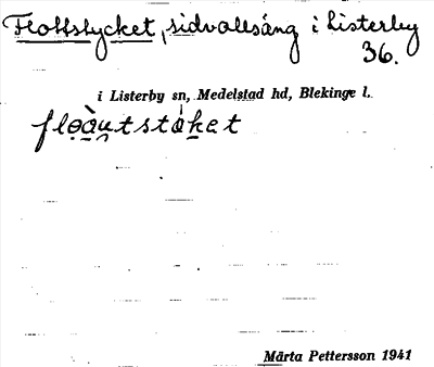 Bild på arkivkortet för arkivposten Flottstycket