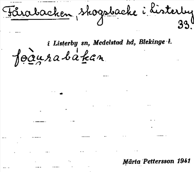 Bild på arkivkortet för arkivposten Fårabacken