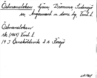 Bild på arkivkortet för arkivposten Östmansloken