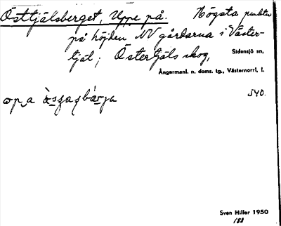 Bild på arkivkortet för arkivposten Östtjälsberget, Uppe på