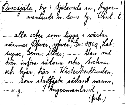 Bild på arkivkortet för arkivposten Översjäla