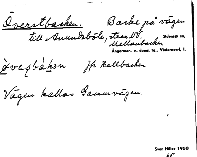 Bild på arkivkortet för arkivposten Överstbacken