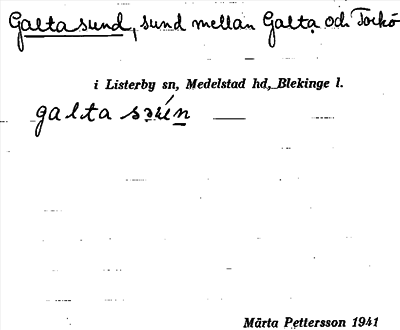 Bild på arkivkortet för arkivposten Galtasund