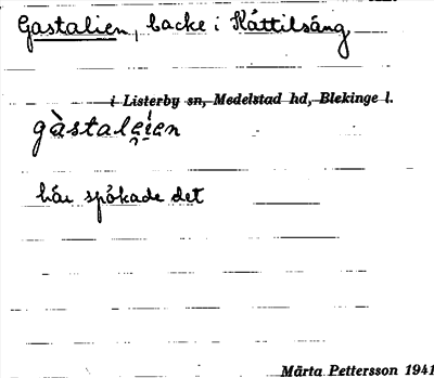 Bild på arkivkortet för arkivposten Gastalien