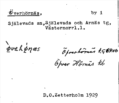 Bild på arkivkortet för arkivposten Överhörnäs