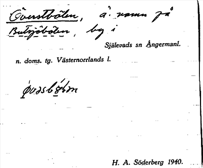 Bild på arkivkortet för arkivposten Överstbölen