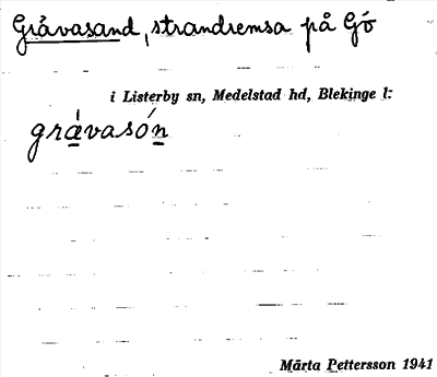 Bild på arkivkortet för arkivposten Grävasand