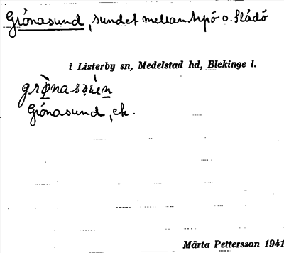 Bild på arkivkortet för arkivposten Grönasund