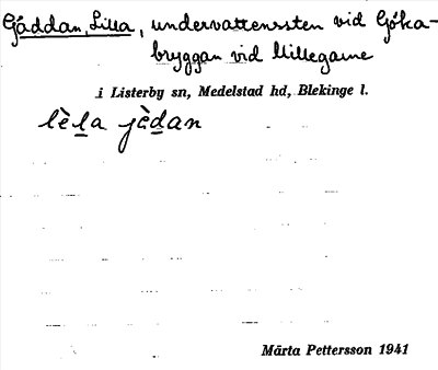 Bild på arkivkortet för arkivposten Gäddan, Lilla