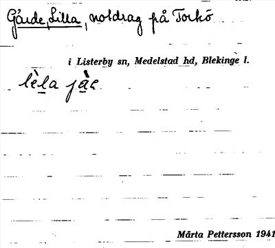 Bild på arkivkortet för arkivposten Gärde, Lilla