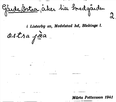 Bild på arkivkortet för arkivposten Gärde, Östra