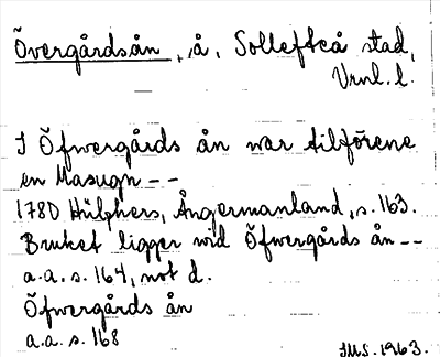 Bild på arkivkortet för arkivposten Övergårdsån