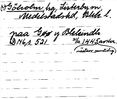 Bild på arkivkortet för arkivposten (?)Göholm
