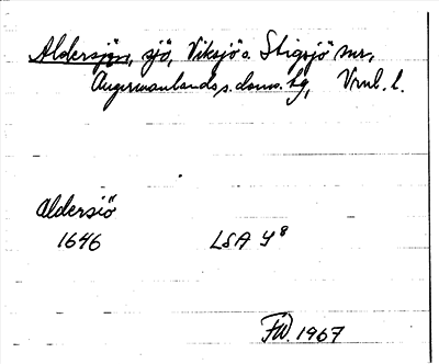 Bild på arkivkortet för arkivposten Aldersjön