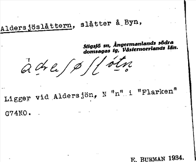 Bild på arkivkortet för arkivposten Aldersjöslåttern