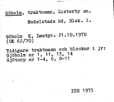 Bild på arkivkortet för arkivposten Göholm