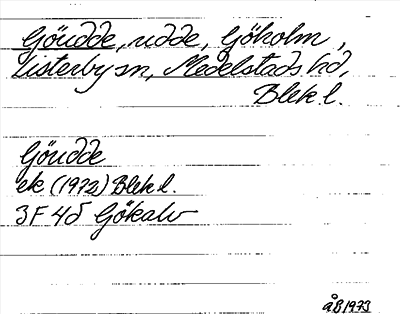 Bild på arkivkortet för arkivposten Göudde