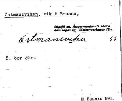 Bild på arkivkortet för arkivposten Östmansviken