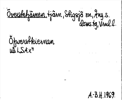 Bild på arkivkortet för arkivposten Överstetjärnen