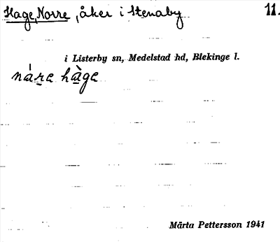 Bild på arkivkortet för arkivposten Hage, Norre