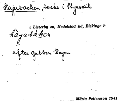 Bild på arkivkortet för arkivposten Hajabacken
