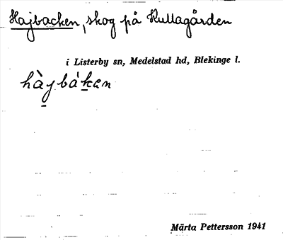 Bild på arkivkortet för arkivposten Hajbacken