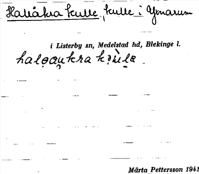 Bild på arkivkortet för arkivposten Hallåkra kulle