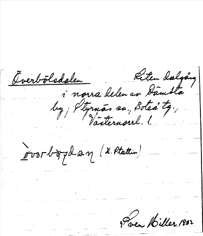 Bild på arkivkortet för arkivposten Överbölsdalen