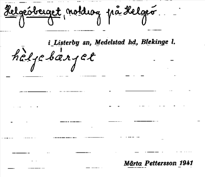 Bild på arkivkortet för arkivposten Helgeöberget