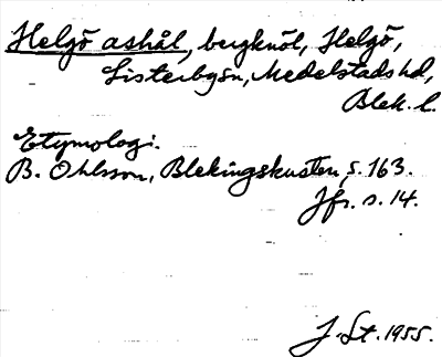 Bild på arkivkortet för arkivposten Helgö ashål