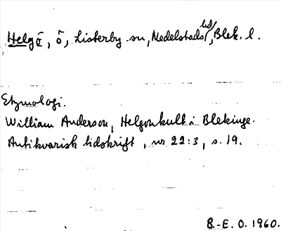 Bild på arkivkortet för arkivposten Helgö