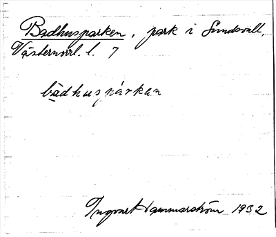 Bild på arkivkortet för arkivposten Badhusparken