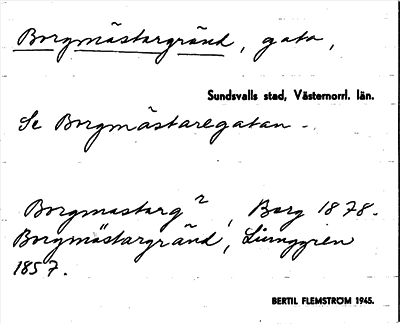 Bild på arkivkortet för arkivposten Borgmästaregränd