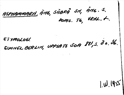 Bild på arkivkortet för arkivposten Asphammarn