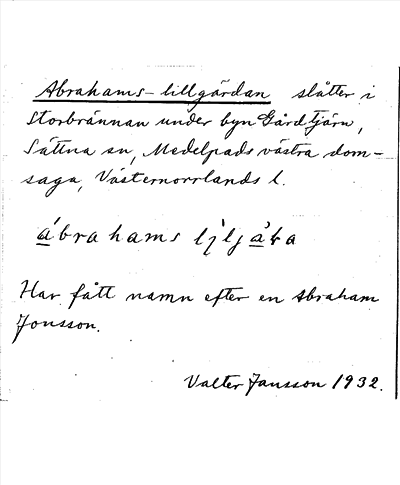 Bild på arkivkortet för arkivposten Abrahams-lillgärdan